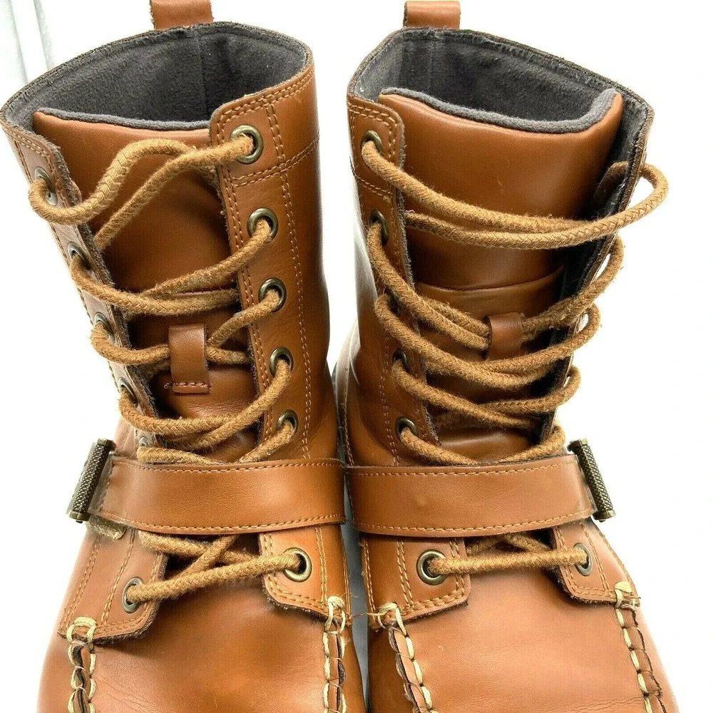 Polo by Ralph Lauren leather boots size 5 Brown lace Tie‎ Up High Ankle unisex - Picture 6 of 12